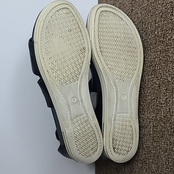 Eileen Fisher Sport Platform Black Leather Sandals Strappy sz 8 - Picture 6 of 8